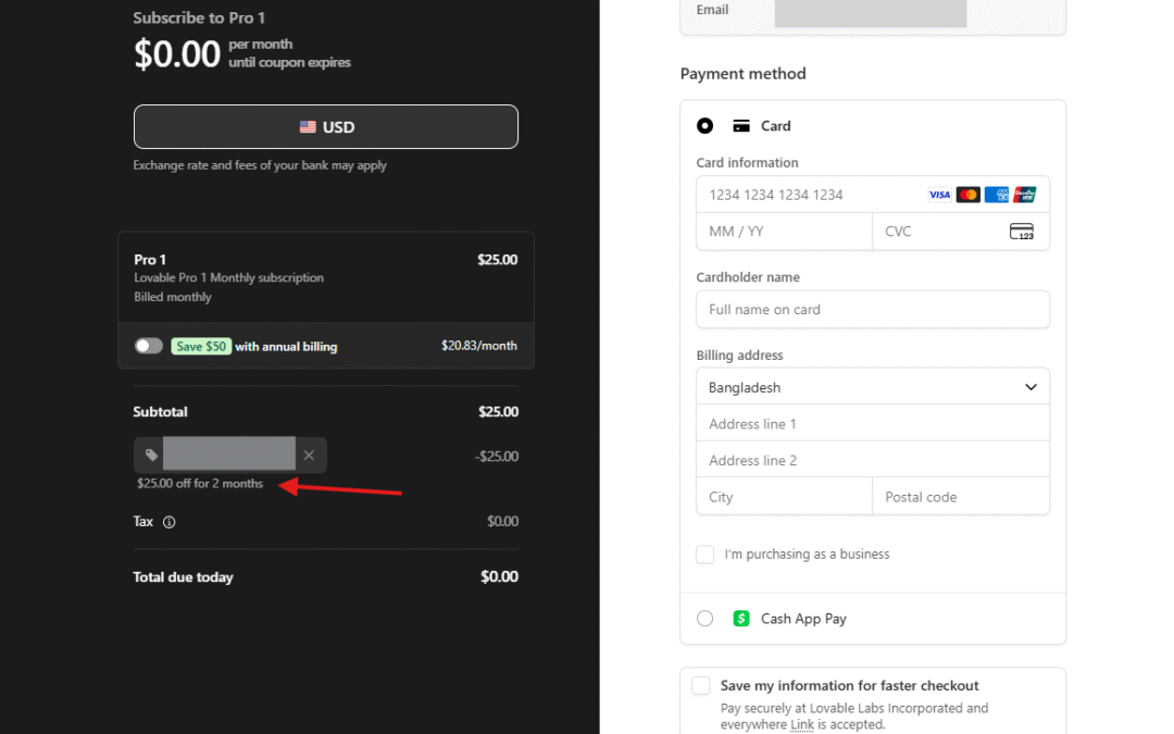 Get 2 Months of Lovable Pro for Free