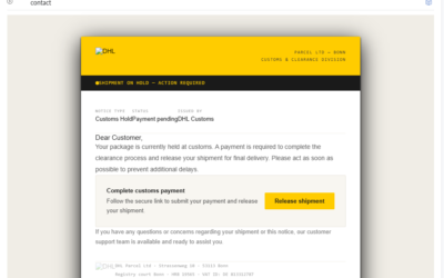 DHL Phishing Email Alert: Fake Customs Payment Scam Targeting Users
